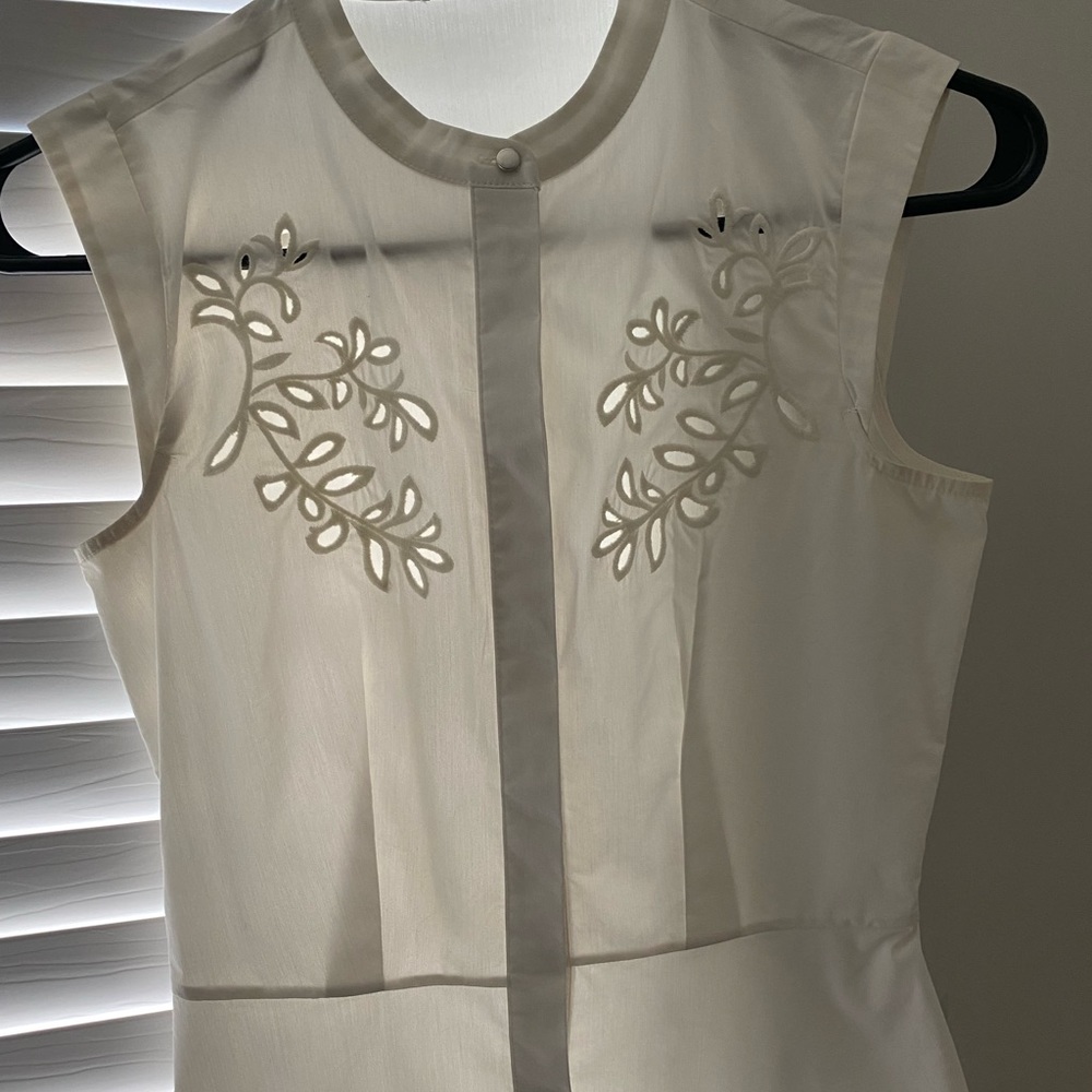 White Cutout Structured Tank (vintage)